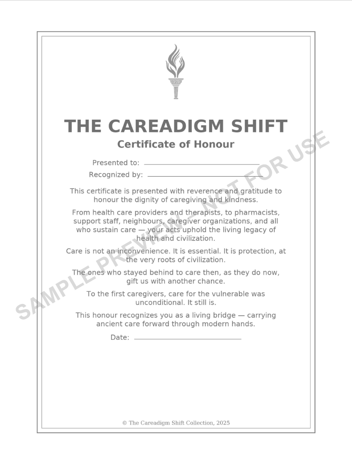 The Careadigm Shift-Our Medical Infrastructure-Ancient Roots-Healed Femur-Certificate of Honour