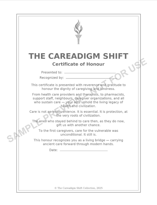 The Careadigm Shift-Our Medical Infrastructure-Ancient Roots-Healed Femur-Certificate of Honour