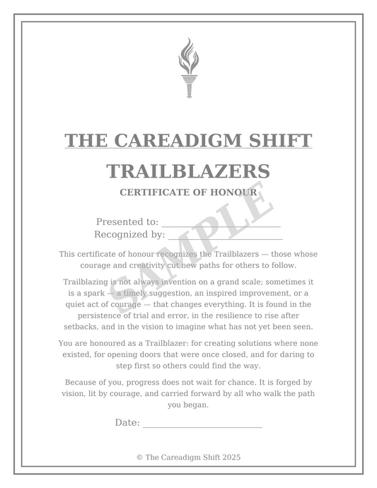 The Careadigm Shift-Trailblazers-Certificate of Honour
